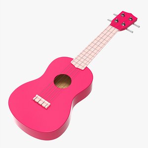 3D model Ukulele guitar pink