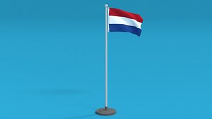 Low Poly Seamless Animated Netherlands Flag model