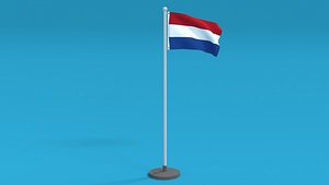 Low Poly Seamless Animated Netherlands Flag
