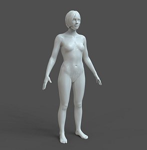 3D model casual woman basic