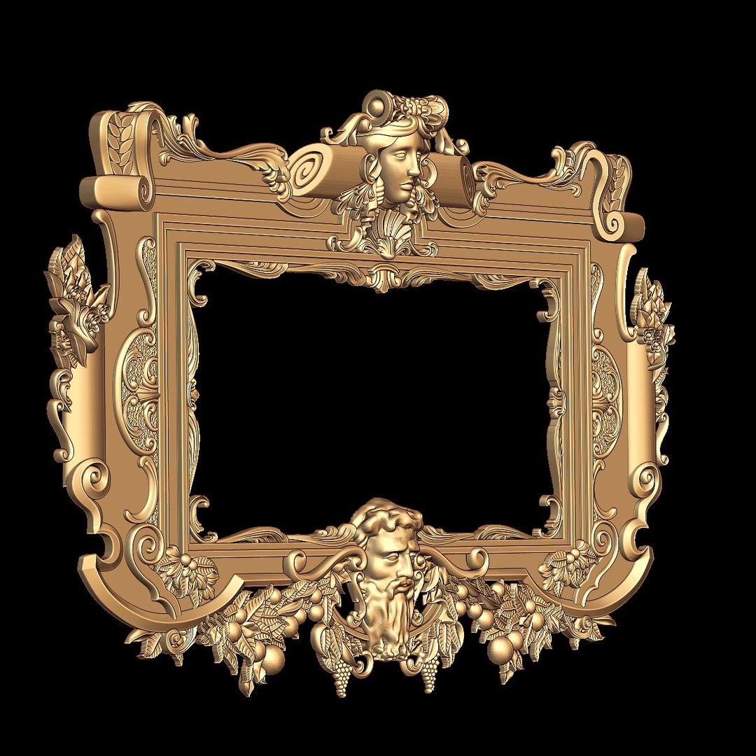 3d mirror frame stl cnc model