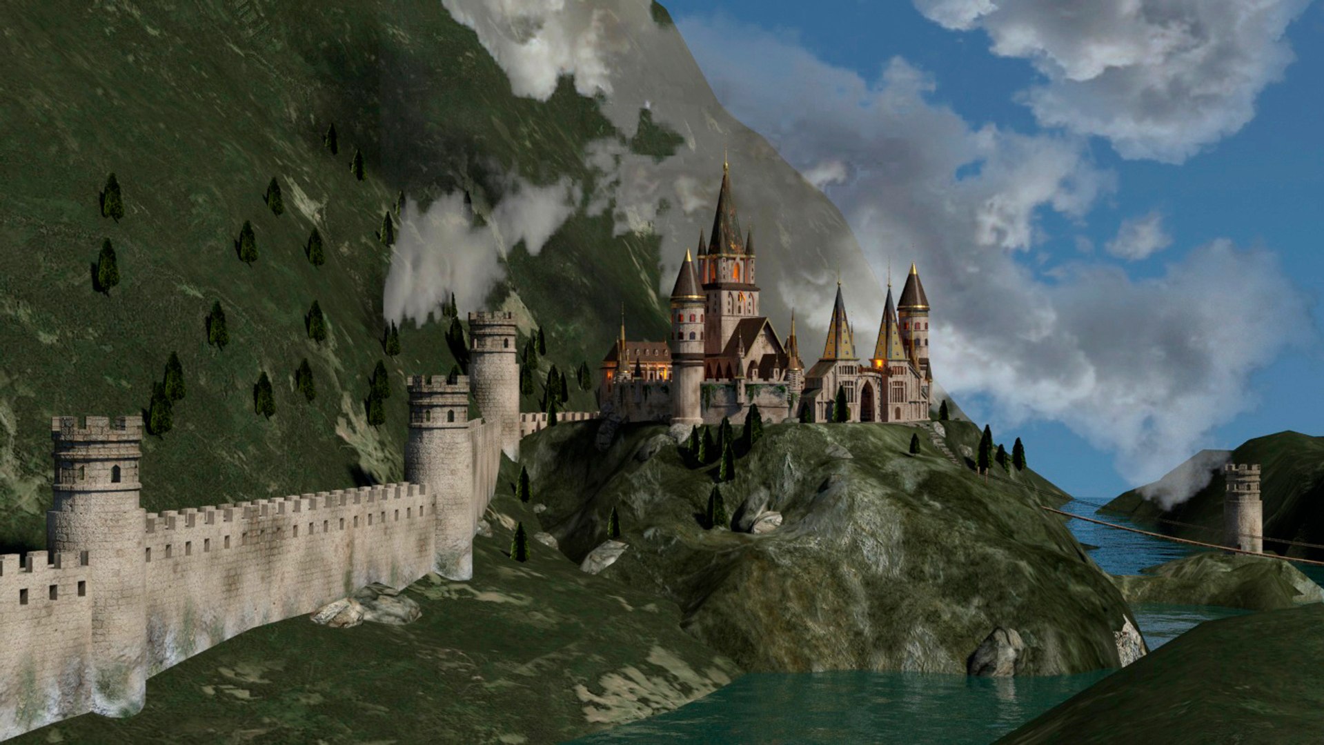 3d Model Castle Landscape