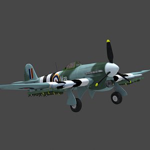 hawker typhoon MK IB fighter plane 3D