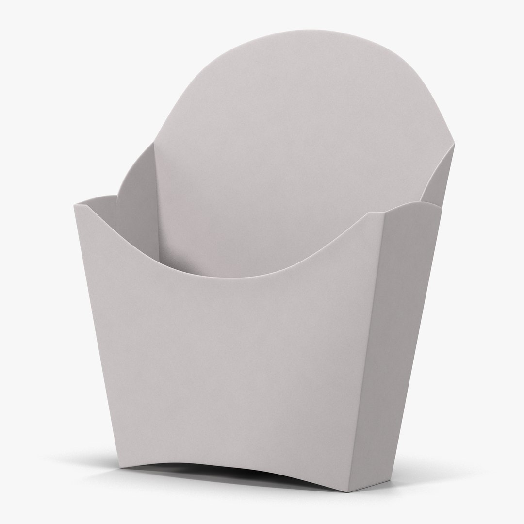 Empty French Fry Box Generic 3D model preview