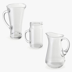 3D Glass Jugs Collection 3