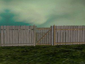 3d model scene gate fenced