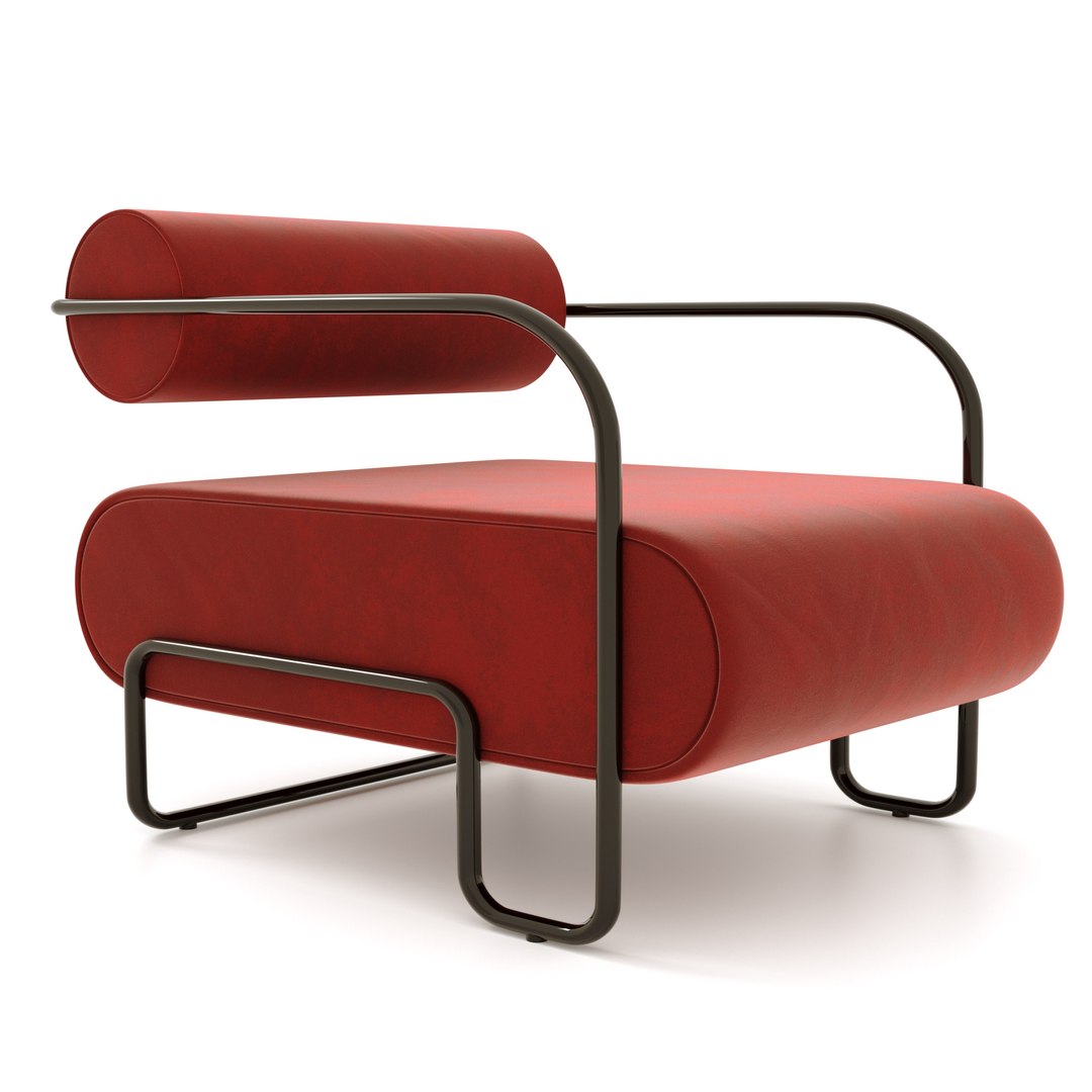 Armchair Velvet Design 3D model TurboSquid 1874807