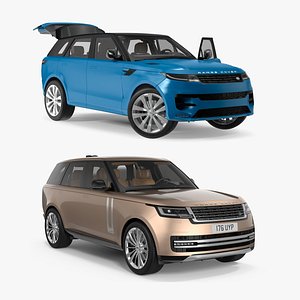 3D Rigged Range Rover Landrovers Collection model
