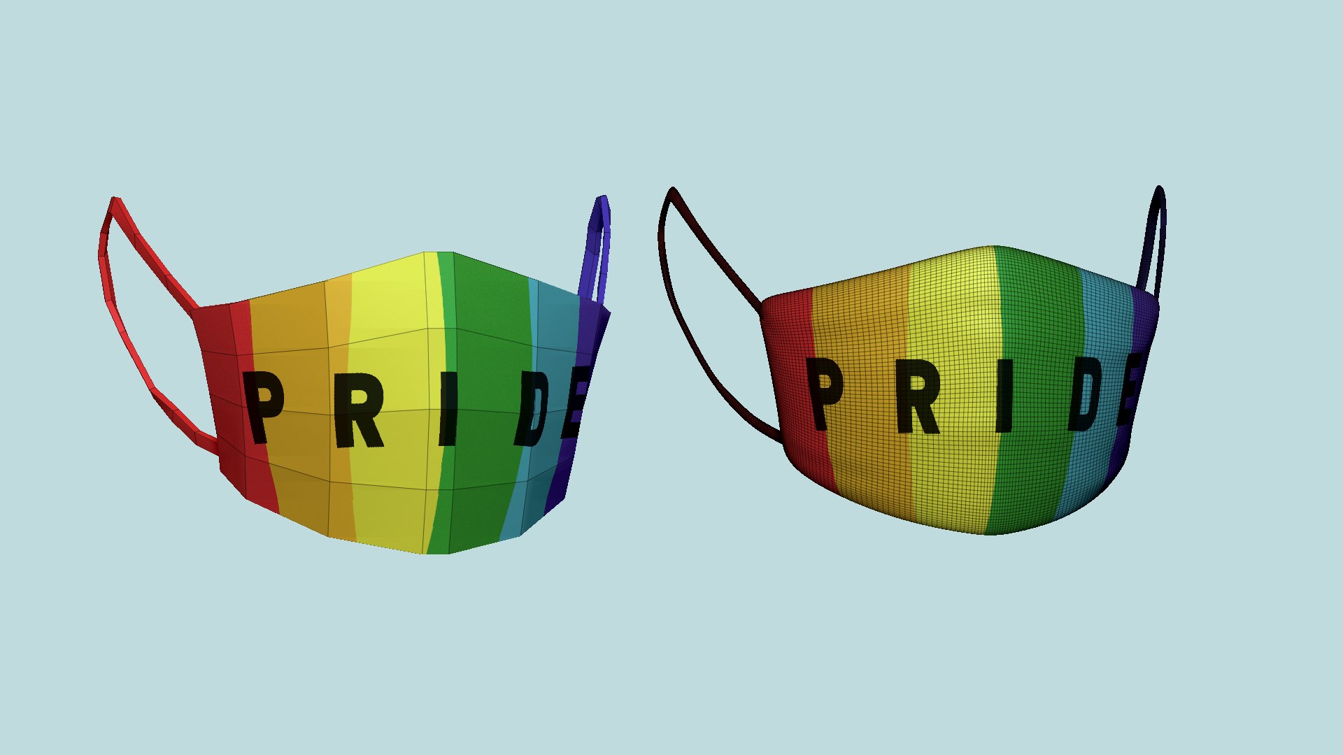 3D Pride LGBT Covid Mask CGI - Character Fashion Design Model ...