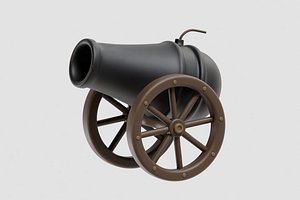 Cannon cartoon 3D model