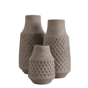 Wheel-thrown pottery vases model