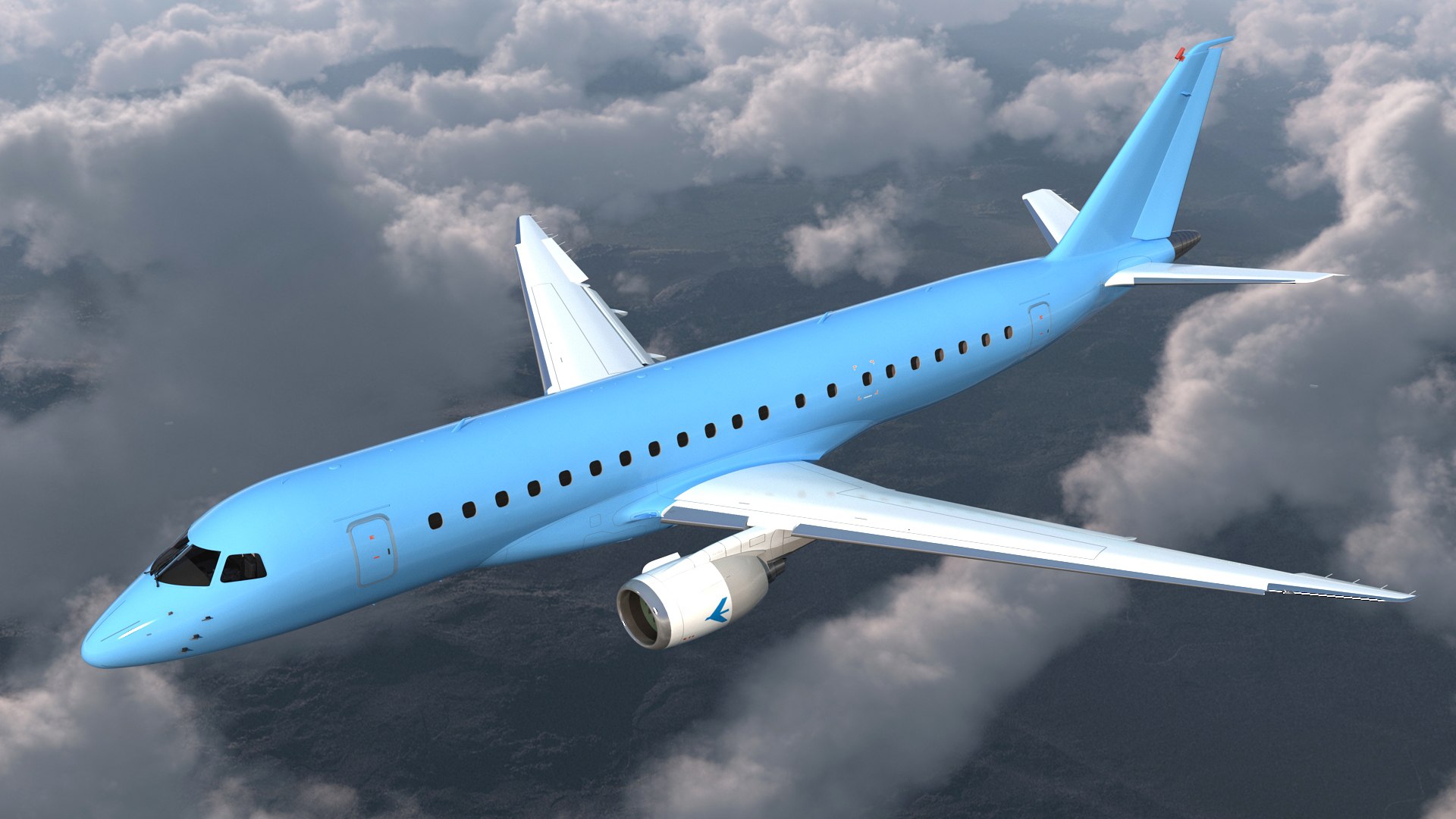 Commercial Airliner Generic Rigged 3D model preview