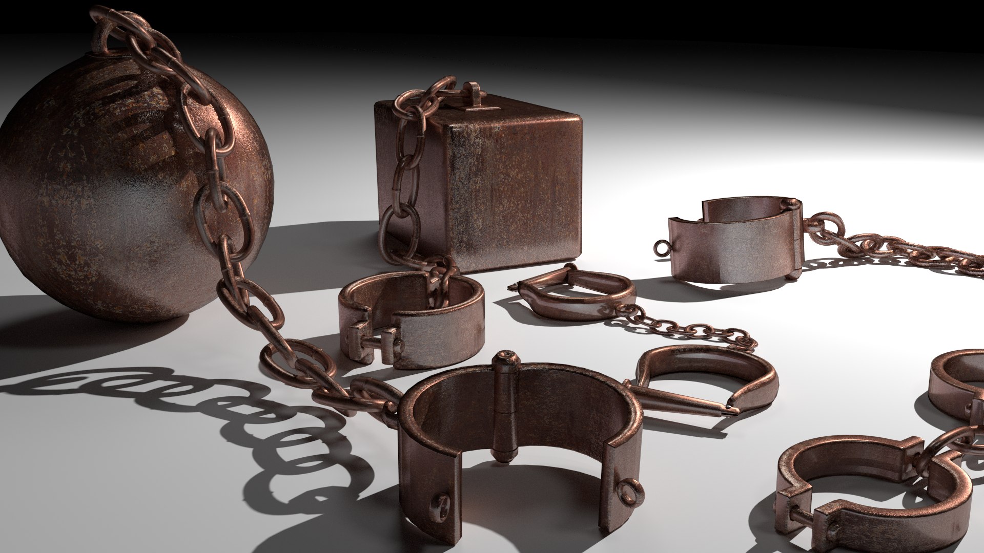 Prison Dungeon Ball and Chain Leg Shackles - ED2613 - Medieval Collectibles