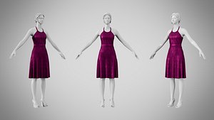 Dress 22 Plum Velvet With Design