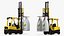 3D Industrial Forklift with Suspended Fertilizer Sacks Yellow