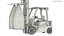 3D Industrial Forklift with Suspended Fertilizer Sacks Yellow