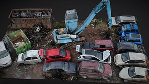 cars wreckage machinery terrain photogrammetry 3D