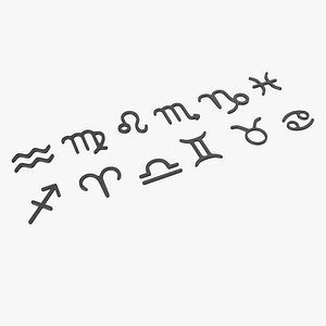 Zodiac signs plastic 2 3D model