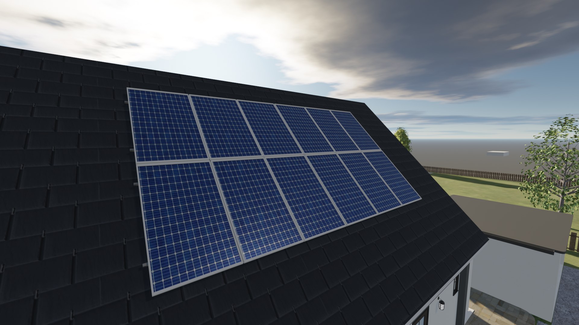3D Suburban House With Solar Panels Model - TurboSquid 2246765