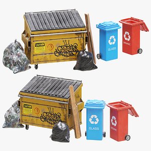 Urban Garbage Collection Low Poly PBR 2 8