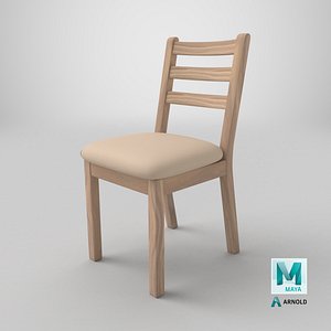 Classic Dining Chair with Cushion - Realistic 3D Furniture
