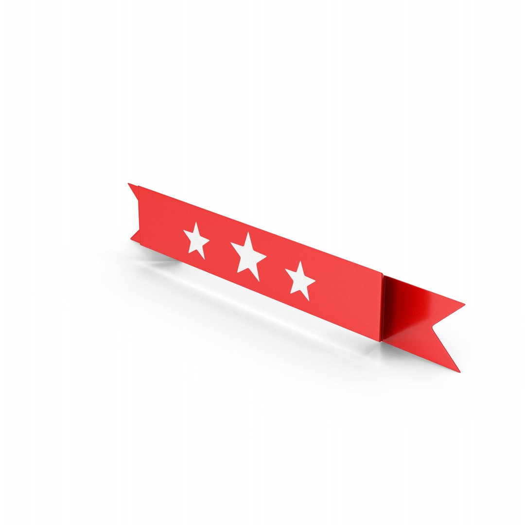 Ribbon Sign With Stars Model - TurboSquid 2036452