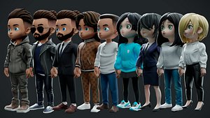 Animated Modular Cartoon Characters