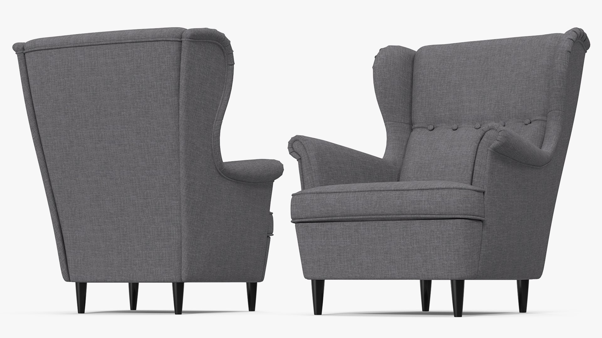 Grey Cloth Chair 3D model preview