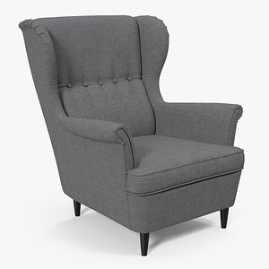 3D grey cloth chair model