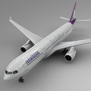 3D model airbus a330-300 hawaiian airlines