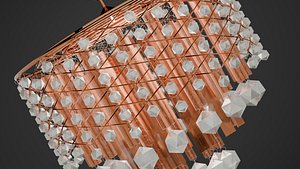 Copper Editable Modern Modular Crystal Chandelier