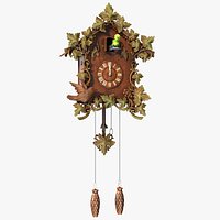 Colored Wooden Cuckoo Clock Rigged