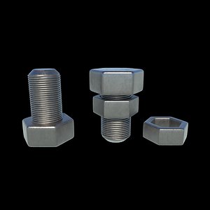Nut and bolt 3D model 3D model
