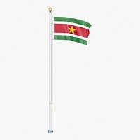 Suriname Flag Stand Pole Animated Loop