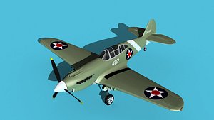 3D Curtiss P-40B Warhawk V02 USAAF model