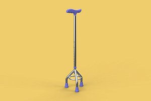 ELDERLY TRIPOD WALKING CANE AID SENIOR STICK POLE GAIT THREE LEG 3D model