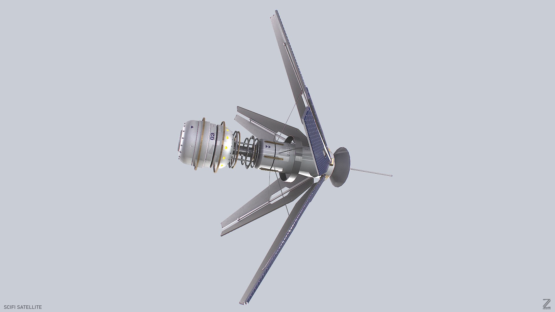 Scifi satellite model https://p.turbosquid.com/ts-thumb/04/DoTdVr/29/scifi_satellite_03_cam03/png/1752130395/1920x1080/fit_q87/703ac247192114410b3a5e007f7d7b5a3eb83eee/scifi_satellite_03_cam03.jpg