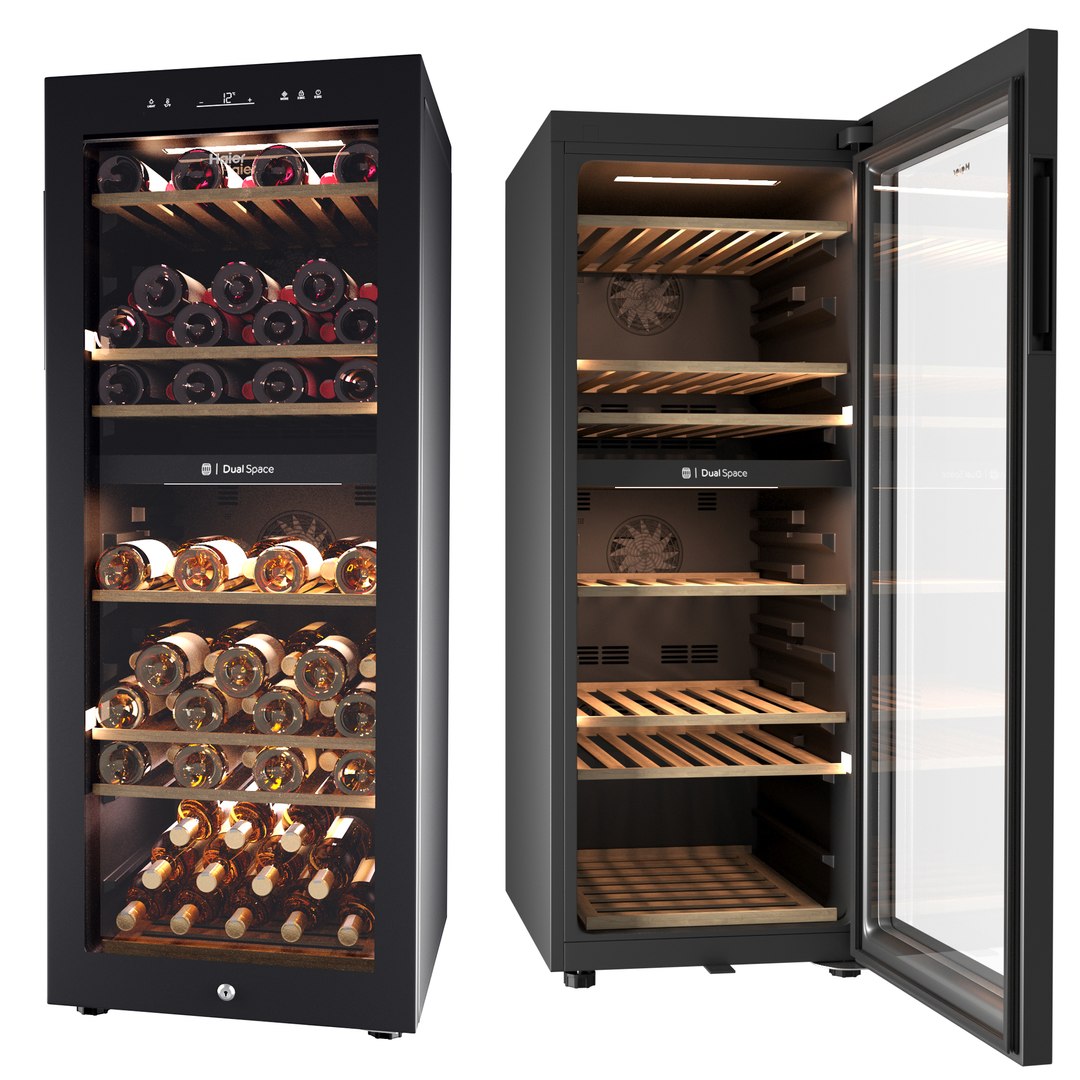3D Wine Cabinet Refrigerator Haier FWC77GDAU1 - TurboSquid 2149466