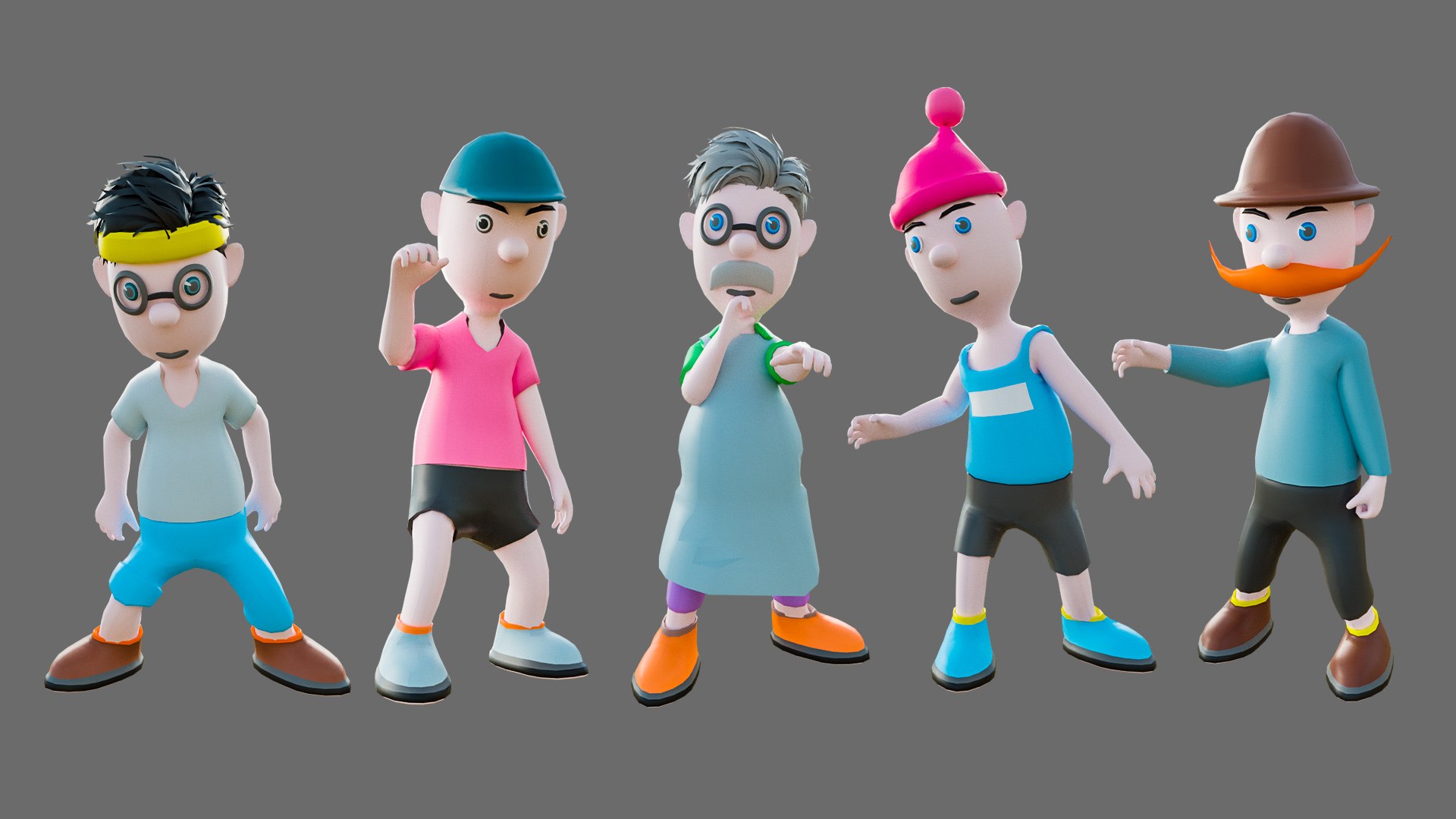 Cartoon characters-different people 3D model https://p.turbosquid.com/ts-thumb/04/L23P1S/WE/6/jpg/1706346175/1920x1080/fit_q87/b2f149aa5f9f20f35a6ab42c013a522abfd27692/6.jpg