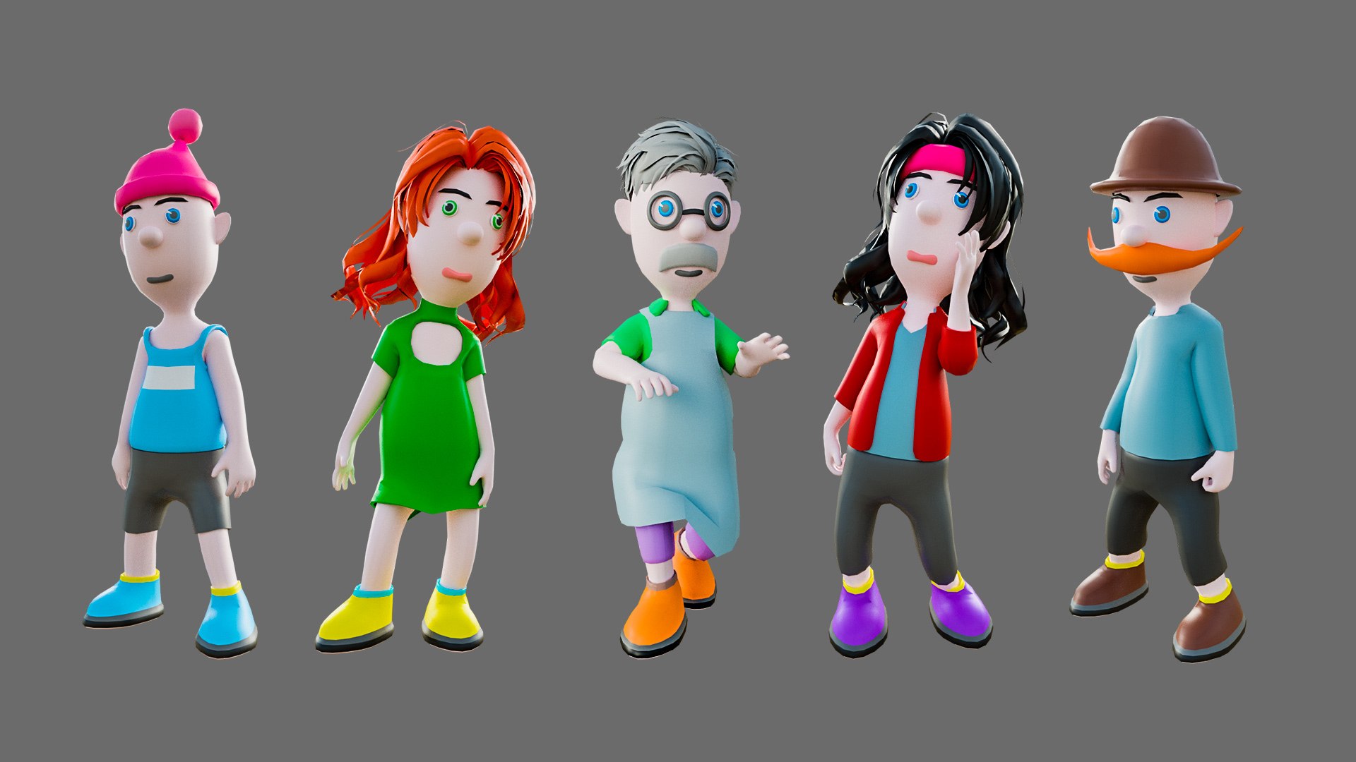 Cartoon characters-different people 3D model https://p.turbosquid.com/ts-thumb/04/L23P1S/cY/18/jpg/1706346182/1920x1080/fit_q87/03672e948e04354512bfcc6319d90cb4a4c936eb/18.jpg