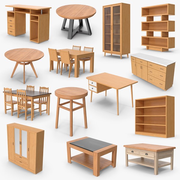 3D 14 Furniture Models Collection model