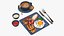 Breakfast with fried egg bacon and coffee 02