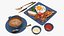 Breakfast with fried egg bacon and coffee 02