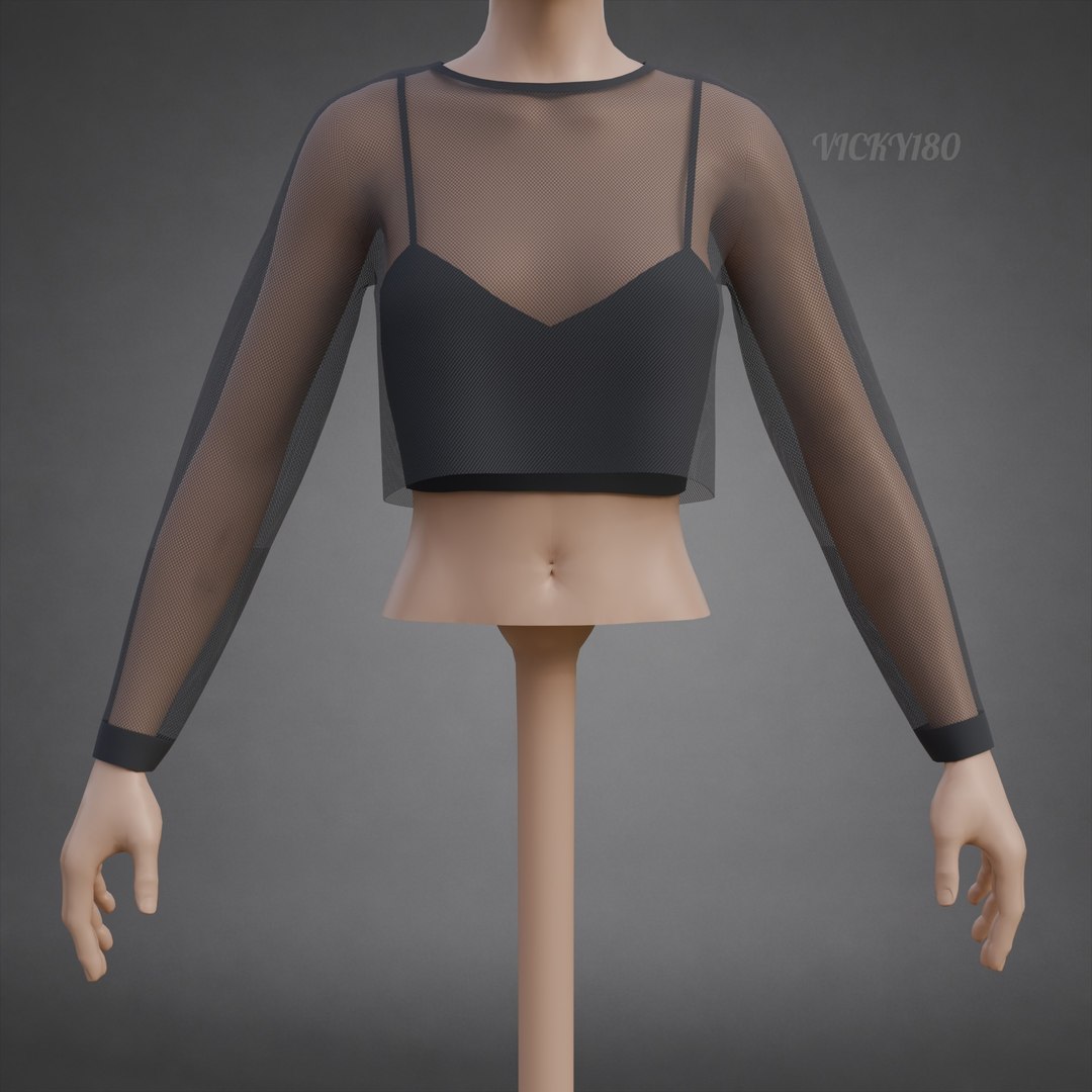 3D Mesh Fishnet Crop Top  Cami Singlet - Black  White 3D Shirt Model https://p.turbosquid.com/ts-thumb/04/T1ASU2/06/0008/jpg/1792590146/1920x1080/fit_q87/03ff5c8d95b221029e2c7dd9408f99ebf6c62936/0008.jpg