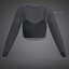Mesh Fishnet Crop Top  Cami Singlet - Black  White 3D Shirt Model