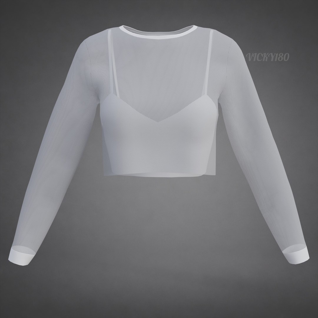 3D Mesh Fishnet Crop Top  Cami Singlet - Black  White 3D Shirt Model https://p.turbosquid.com/ts-thumb/04/T1ASU2/2i/shirt0001/jpg/1792590152/1920x1080/fit_q87/32dc4fd74ad431a358902eb5dd7290fbf49831ab/shirt0001.jpg