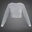 Mesh Fishnet Crop Top  Cami Singlet - Black  White 3D Shirt Model