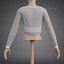 Mesh Fishnet Crop Top  Cami Singlet - Black  White 3D Shirt Model