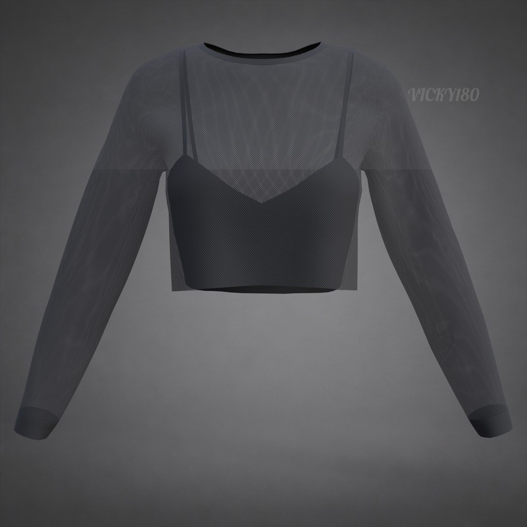 3D Mesh Fishnet Crop Top  Cami Singlet - Black  White 3D Shirt Model https://p.turbosquid.com/ts-thumb/04/T1ASU2/Ir/shirt0016/jpg/1792590156/1920x1080/fit_q87/4dbeaff0d236acb626a8e9d3545aa26ef812e7b2/shirt0016.jpg
