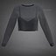 Mesh Fishnet Crop Top  Cami Singlet - Black  White 3D Shirt Model